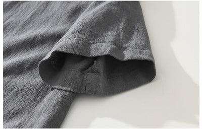 Camisa Ligera de Algodón, Lino y Ramio con Solapa - Manga Corta - Image 9