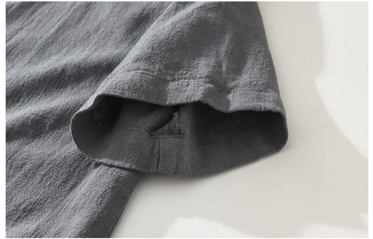 Camisa Ligera de Algodón, Lino y Ramio con Solapa - Manga Corta - Image 9