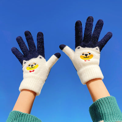 Guantes Tejidos de Invierno con Contraste de Colores y Forro Polar para Mujer - Image 33
