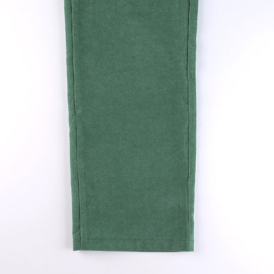 Pantalón Casual de Pana Talle Alto Corte Recto Color Sólido - Image 18