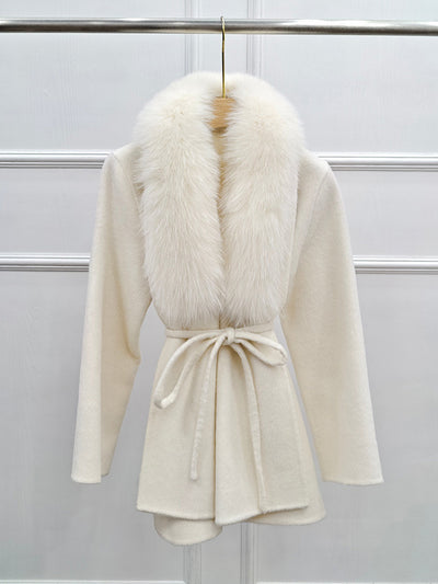 Abrigo Reversible de Cashmere y Piel de Zorro Midi para Invierno - Image 20