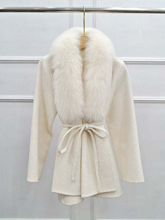 Abrigo Reversible de Cashmere y Piel de Zorro Midi para Invierno - Image 20