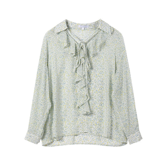 Blusa Francesa con Solapas y Estampado Floral Elegante - Image 4