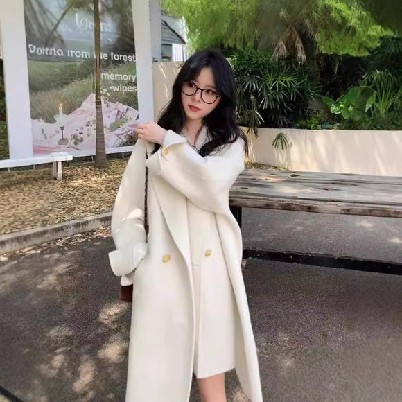 Abrigo de Lana Oversize Tipo Blazer Largo