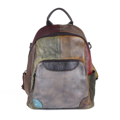 Bolso de Cuero Genuino con Doble Bandolera y Contraste de Tonos - Image 7
