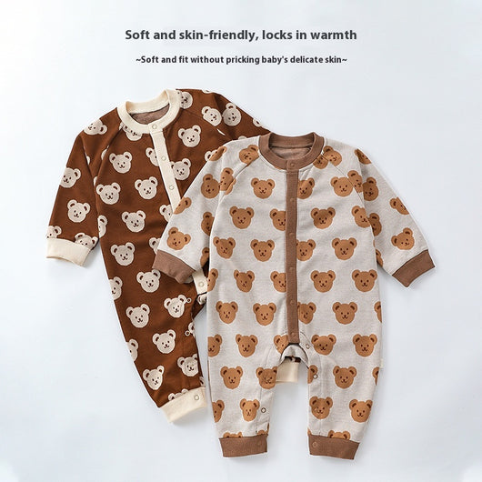 Mameluco Tejido de Otoño para Bebé con Diseño de Osito - Image 3