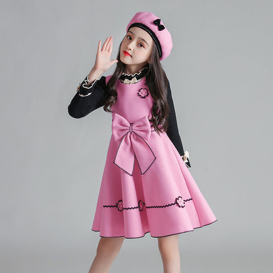 Conjunto Infantil de Chaleco y Falda de Lana