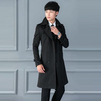 Abrigo Ejecutivo Doble Botonadura Primavera Otoño Slim Fit Estilo Británico