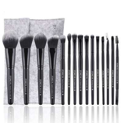 Set Profesional de 15 Brochas de Maquillaje ZOREYA