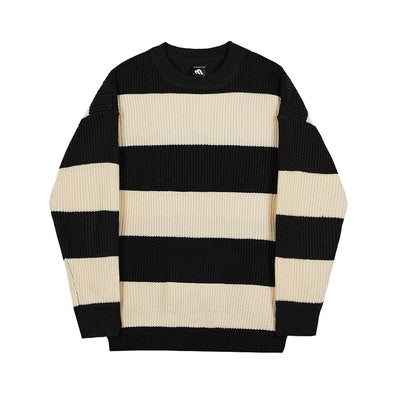 Suéter a Rayas Holgado para Hombre - Estilo Relajado y Moderno - Image 5