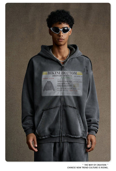 Sudadera Estilo Cardigan con Cierre y Diseño Roto - Image 20