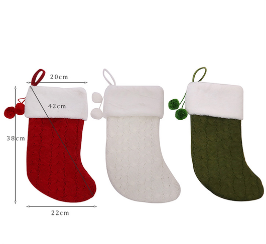 Calcetines de Lana Tejidos a Rayas para Navidad - Image 9