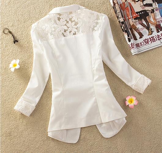 Blazer Ejecutivo para Mujer con Detalle de Encaje en Espalda - Image 5