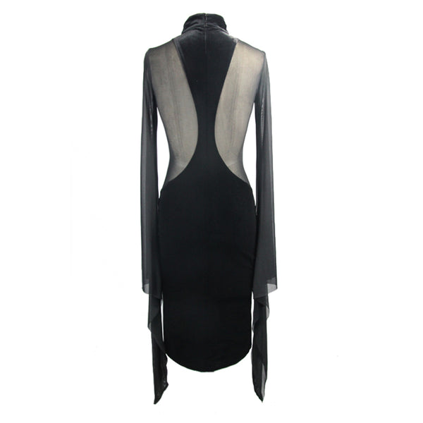 Vestido Cuello Alto Elegante