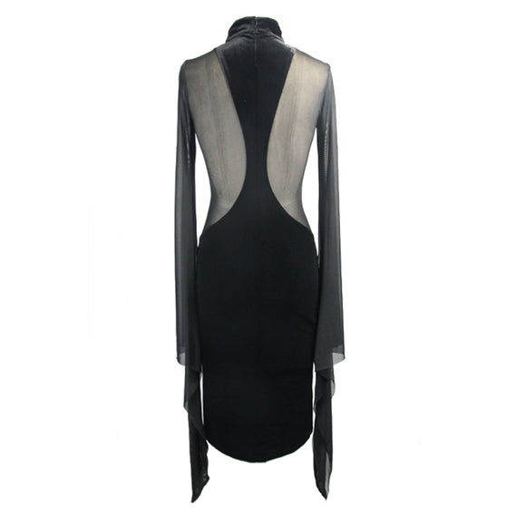 Vestido Cuello Alto Elegante