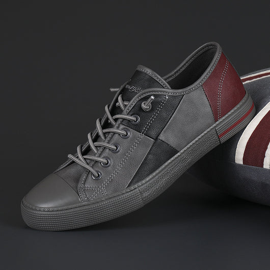 Zapatos de Cuero para Hombre con Contraste de Colores y Suela de Goma