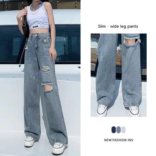 Jeans Rotos de Cintura Alta para Mujer - Image 2