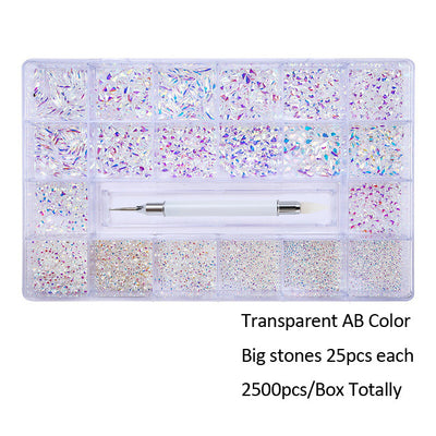 Organizador de Joyería Manicura 21 Compartimentos con Caja de Vidrio y Bolígrafo de Diamante - Image 22
