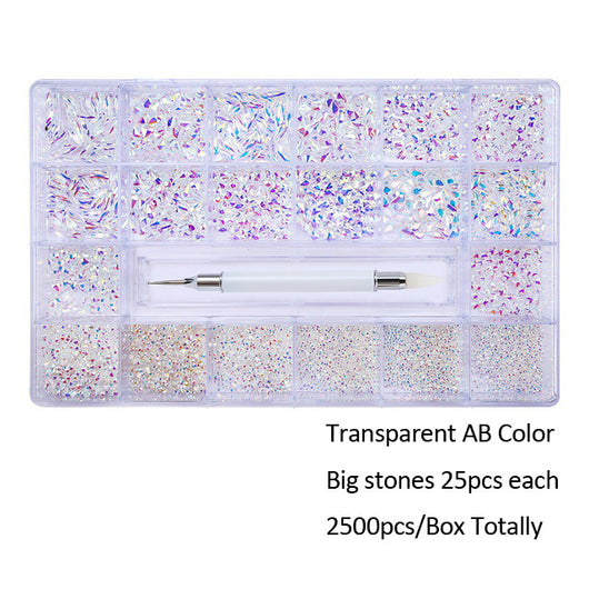 Organizador de Joyería Manicura 21 Compartimentos con Caja de Vidrio y Bolígrafo de Diamante - Image 22