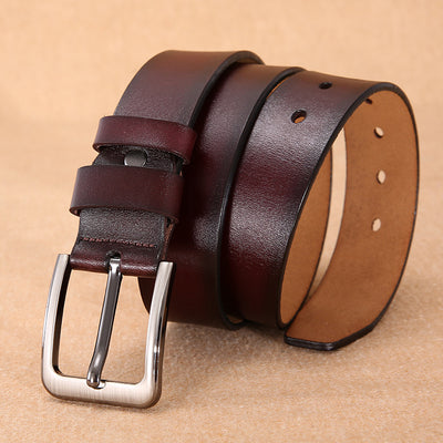 Cinturón de Cuero Genuino para Hombre con Hebilla Pin Retro Clásico - Image 17