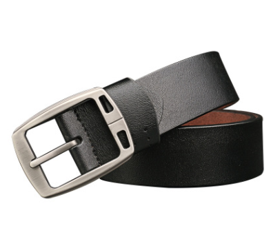 Cinturón de Cuero Vintage para Hombre con Detalles Denim - Image 2