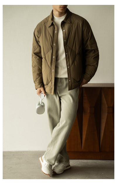 Chaqueta de Invierno Acolchada para Hombre con Cuello Tipo Camisa - Image 21