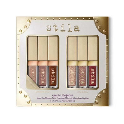 Paleta de 6 Sombras Perladas Brillantes en Formato Lápiz