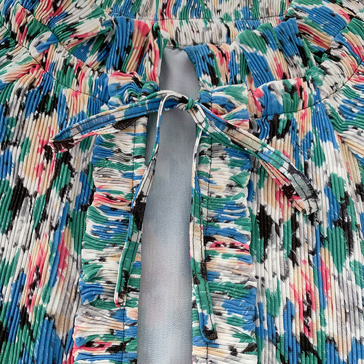 Blusa Georgette Estampada con Mangas Tres Cuartos y Detalles en Chifón - Image 3