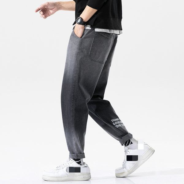 Pantalones Vaqueros Holgados Estilo Hong Kong para Hombre - Corte Coreano Primavera Otoño