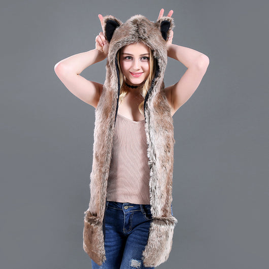 Gorro Infantil de Peluche con Bufanda y Guantes - Diseño de Dibujos Animados - Image 14