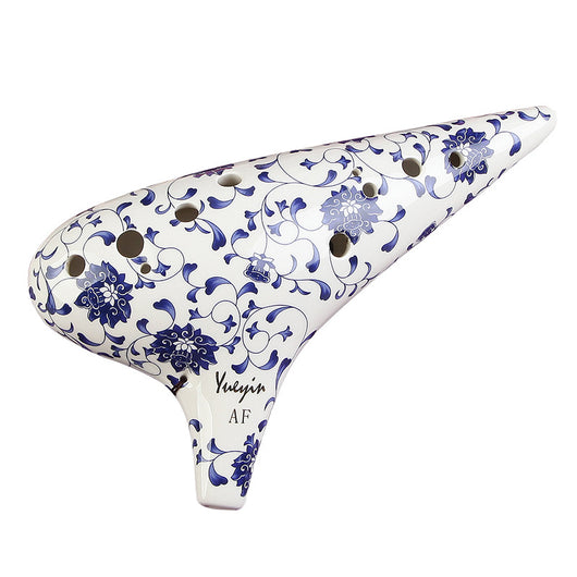 Ocarina Profesional Alto F de 12 Agujeros - Porcelana Azul y Blanca - Image 8