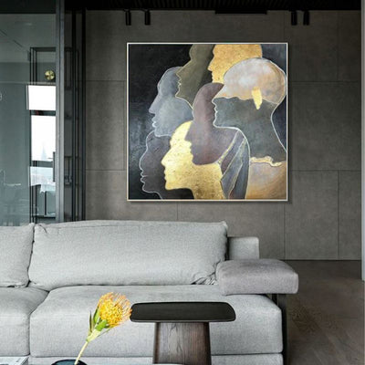 Cuadro Abstracto Dorado Moderno - Pintura al Óleo Artesanal de Lujo para Sala de Estar - Image 4