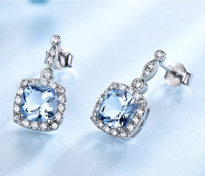 Conjunto de Collar de Plata 925 con Topacio Azul Cielo - 4 Piezas - Image 13