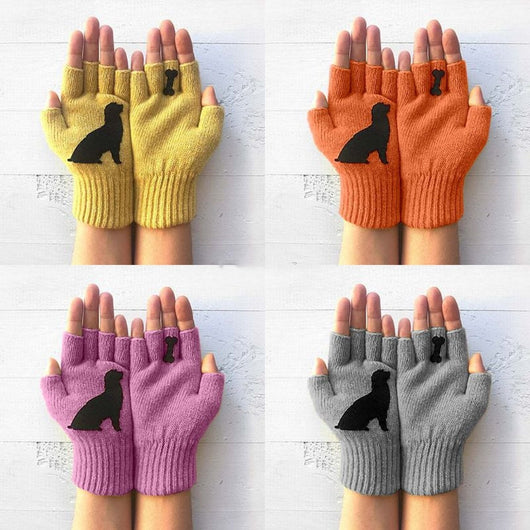 Guantes de Invierno Tejidos sin Dedos para Mujer