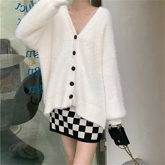 Abrigo Sweater de Piel de Visón Artificial Estilo Coreano para Mujer - Image 21