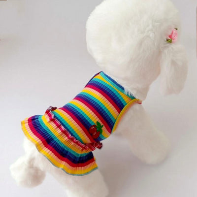 Vestido Princesa a Rayas con Estampado de Cereza para Mascotas - Image 9