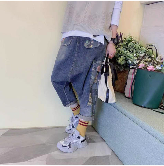 Pantalón Holgado de Talle Alto con Bolsillos Múltiples para Tallas Grandes - Image 7