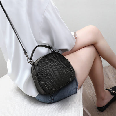 Bolso de Cuero Genuino Tejido con Asa para el Hombro - Image 11