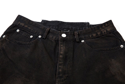 Shorts Denim Vintage Desgastado para Hombre con Efecto Spray - Image 15