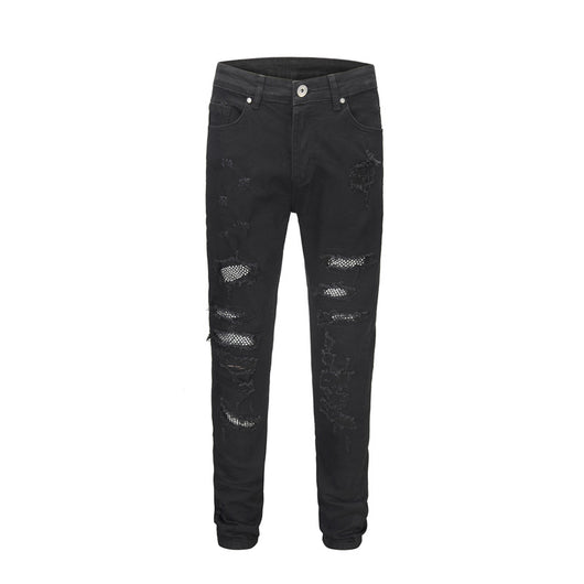 Pantalones Vaqueros Rotos con Detalles de Pintura y Tachuelas - Image 10