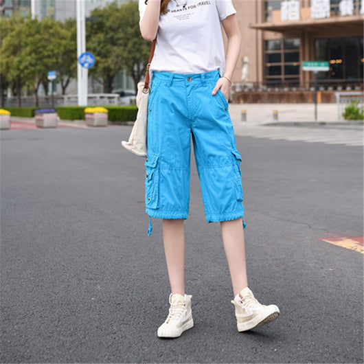 Pantalones Casuales Sueltos Capri Multicolor Talla Grande - Image 11