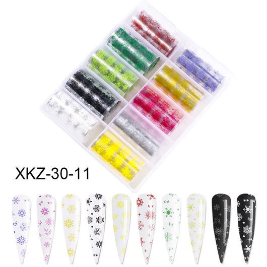 Láminas de Transferencia para Uñas con Diseños de Estrellas y Mariposas Láser - Image 21