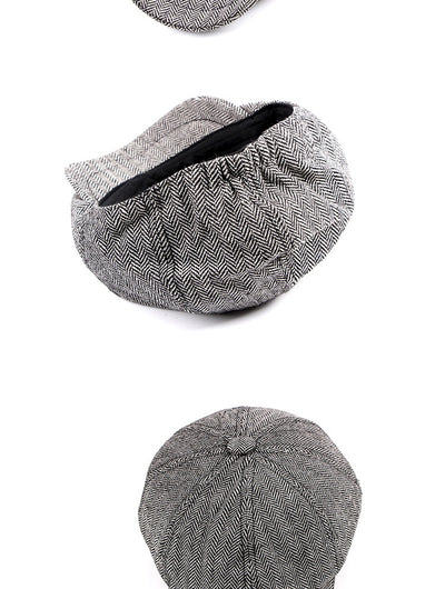 Boina Octagonal a Cuadros para Hombre - Estilo Retro Vintage - Image 11