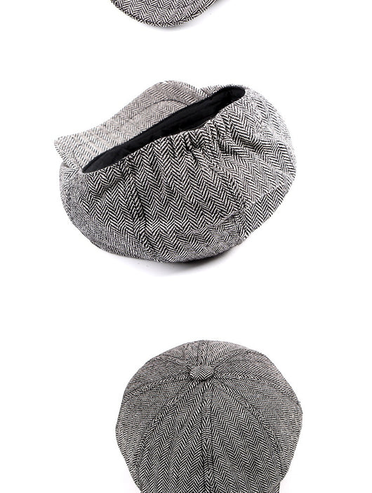 Boina Octagonal a Cuadros para Hombre - Estilo Retro Vintage - Image 11