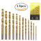 Set de Brocas Helicoidales Revestidas en Titanio con Estuche
