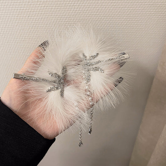 Pasador de Cabello Perla Libélula con Borla de Temperamento Minimalista - Image 4