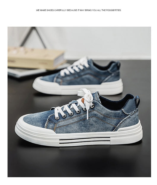 Tenis Casuales Denim Talla Grande Estilo Coreano para Hombre - Image 16