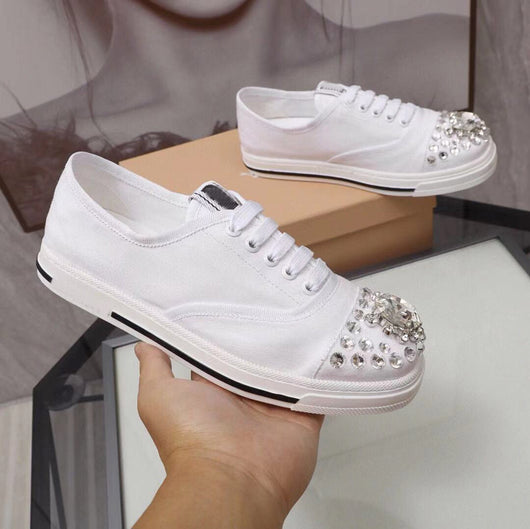 Tenis Blancos Casuales con Brillantes - Sneakers Bajos Modernos - Image 10