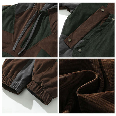 Chaqueta Hoodie de Montaña con Bloques de Color en Pana - Image 3