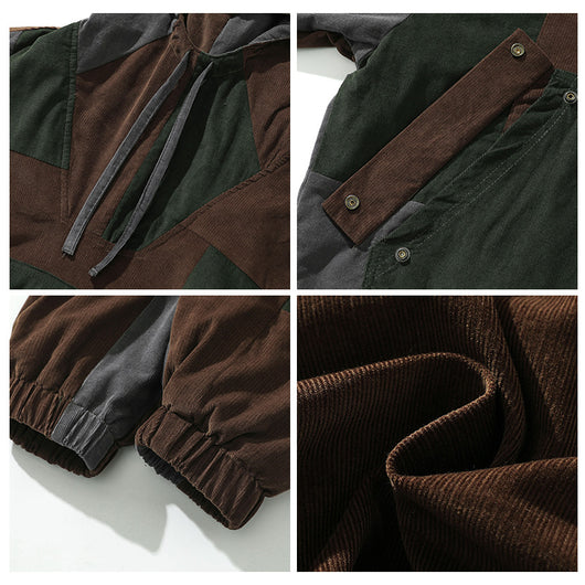 Chaqueta Hoodie de Montaña con Bloques de Color en Pana - Image 3